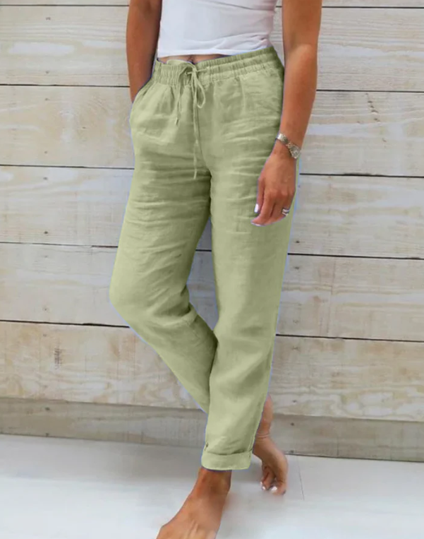 Chelsea™- Pantaloni di lino elasticizzati